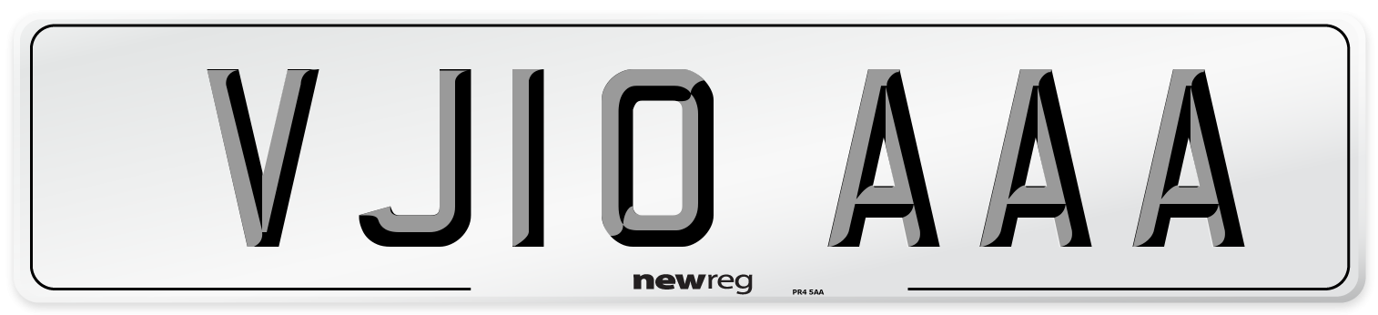 VJ10 AAA Number Plate from New Reg
